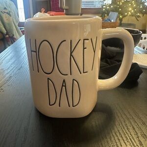 Rae Dunn Cream 'Hockey Dad' Mug